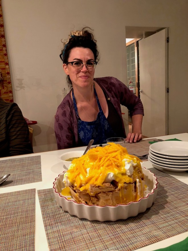 Rosie and her amazing Pavlova, the best I have ever had!